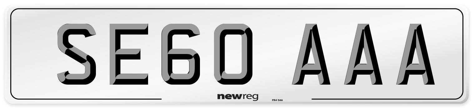 SE60 AAA Number Plate from New Reg